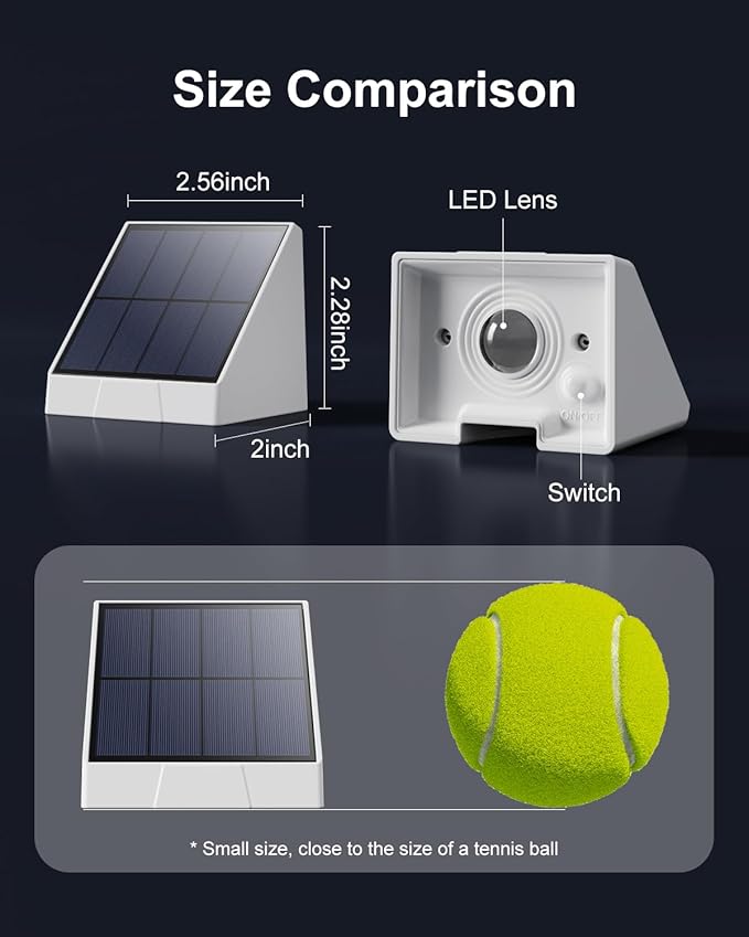 12 Pack Color Changing Solar Powered Fence Lights Outdoor Decorative LED Waterproof Yard Lighting for Outside Wall, Deck, House Patio, Rail, Backyard, 8 Colorful Modes, Easy Install (White Shell)