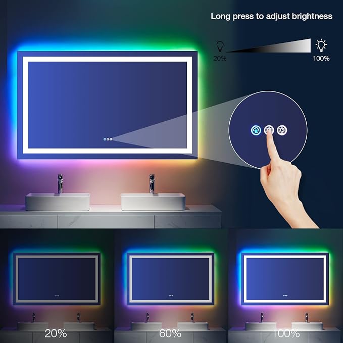 LOAAO 77"X36" LED Bathroom Mirror - Image 5