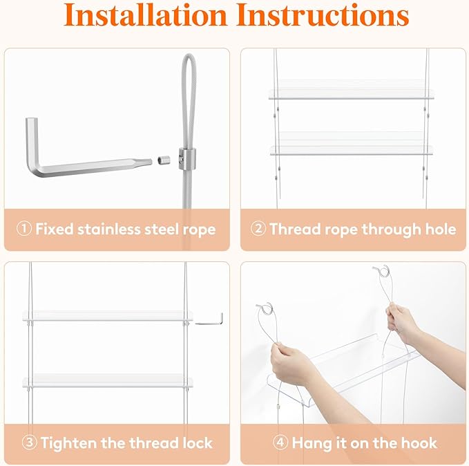 Lifewit 2-Tier Window Plant Shelves 15 inch, Acrylic Adjustable Hanging Floating Shelf, Window Sill Extender for Indoor Succulent Plants, Micro Greens, Seed Starter Pots, Herb Planters
