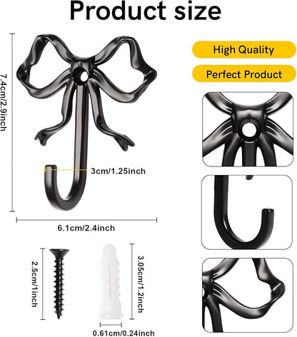 10 Pcs Black Bow Hooks, Bow Hooks - Image 2