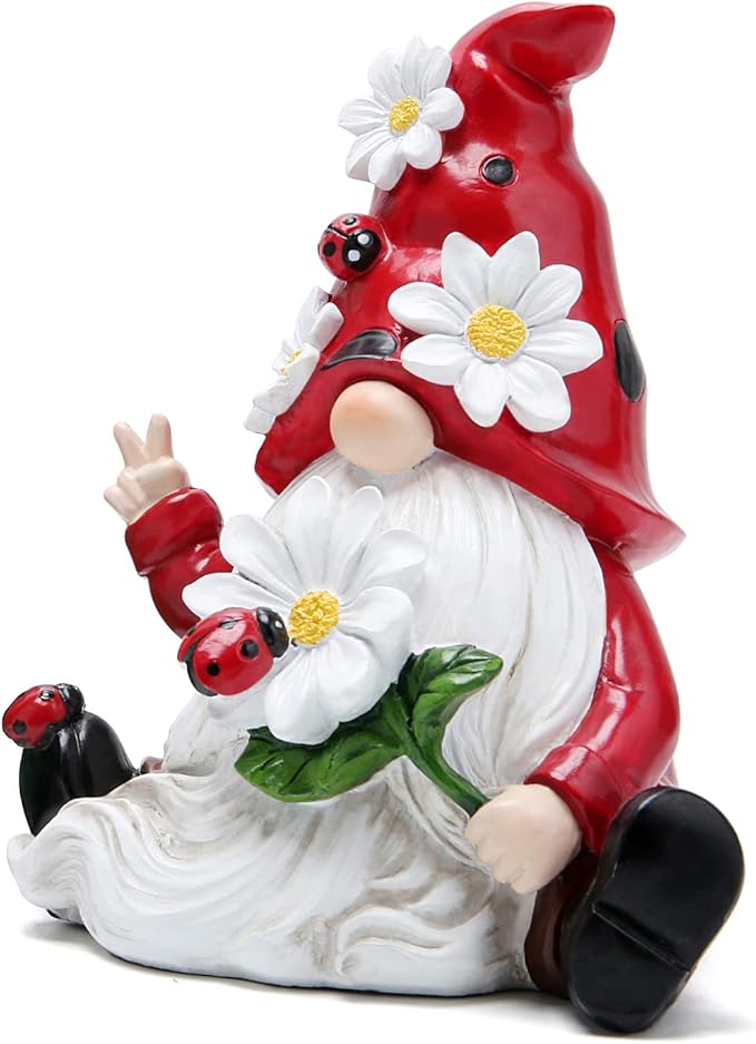 Hodao Ladybug Spring Gnomes Decorations Ladybug Gnomes Ornaments Decor Gifts Summer Gnomes Figurines Ladybug Gnomes for Outdoor Garden Decor Ladybug Birthday Gifts for Mom, Women, Grandma