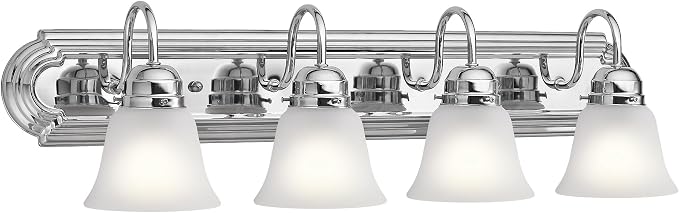 Kichler 30" 4-Light Vanity Bath Light in Chrome, Modern Bathroom Light by Kichler