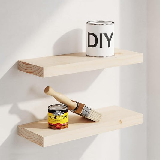 Homeforia Wood Floating Shelf 16 inch, High End Solid Natural Wood 16inch by Homeforia