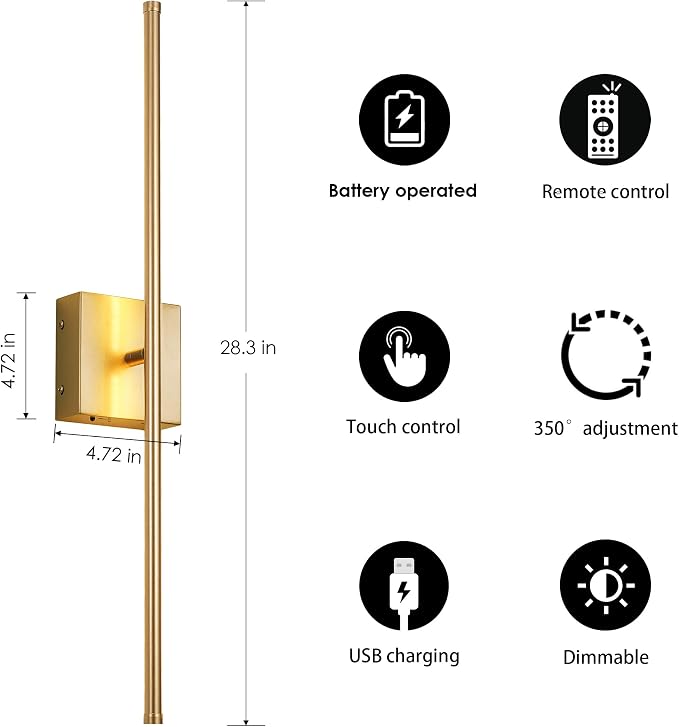KARTOOSH Battery Operated Wall Sconces - Image 5