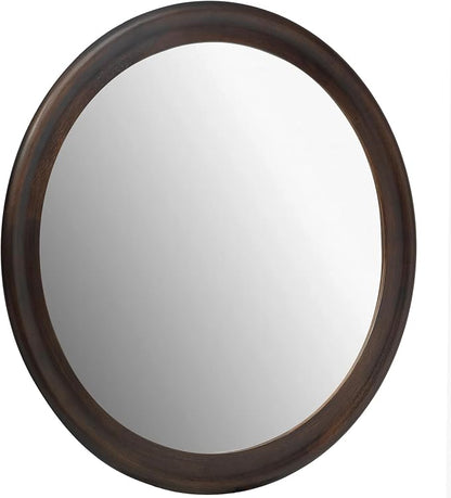 CULER Round Wall Mirrors 36 Inch, Wood Rustic Decorative Transitional Mirror by Culer