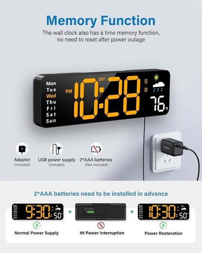 Digital Wall Clock, Digital Clock Large Display - Image 6