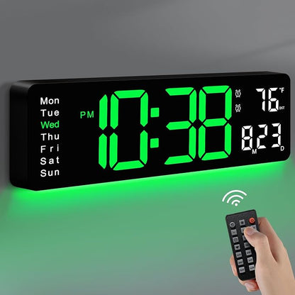 MASHI Digital Wall Clock, Auto-Dimming Wall Clock by MASHI