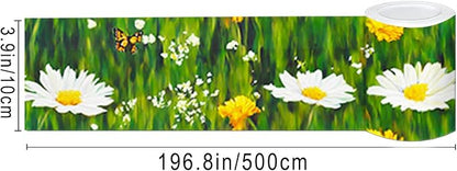 IVN Wallpaper Border Peel and Stick Decorative Wall Trim Self Adhesive Daisy - Image 3