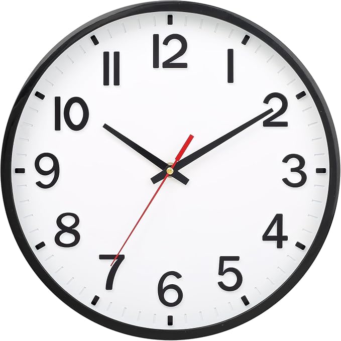 Wall Clocks Battery Operated 12 inch Modern Wall Clock, Silent Non Ticking Wall by Unknown