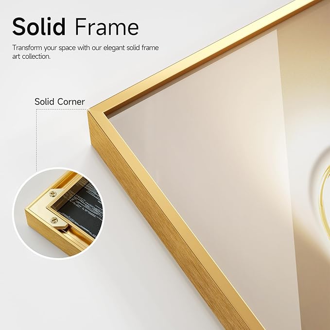 Framed Modern Luxury Gold Wall Art - Image 4