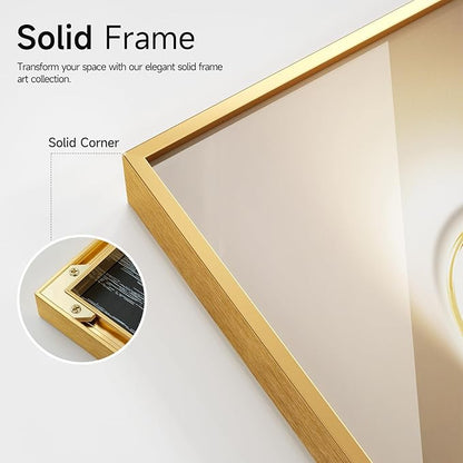 Framed Modern Luxury Large Gold Wall Art - Image 5