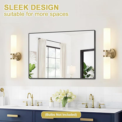Indoi Wall Sconces Set of Two, Hardwired Brass Bathroom Sconces Wall Lighting - Image 6