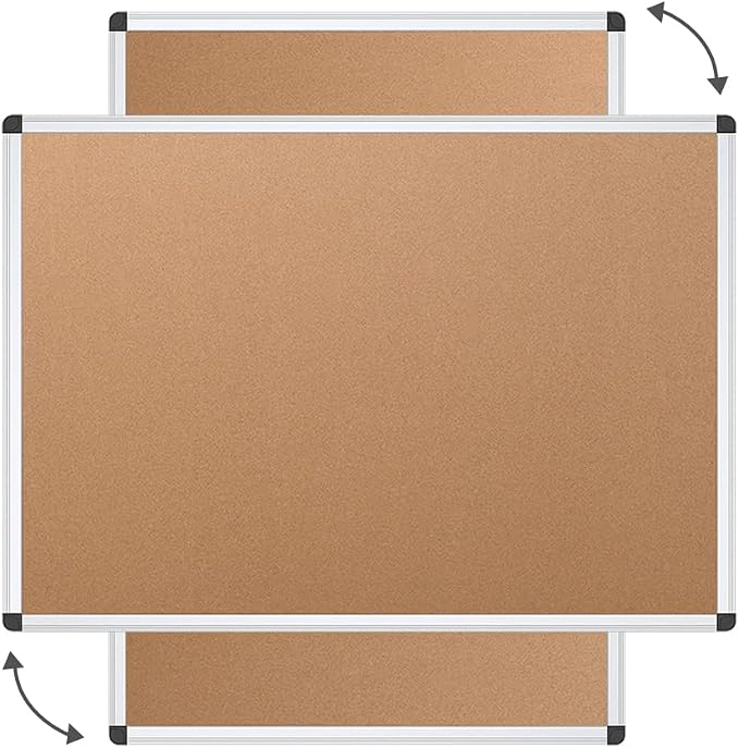 VIZ-PRO Cork Notice Board, 48 X 36 Inches - Image 3
