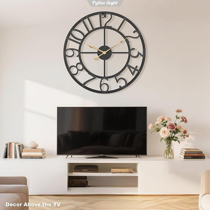 Pytha Sight 24 Inch Large Oversized Farmhouse Modern Decorative Wall Clock - Image 9