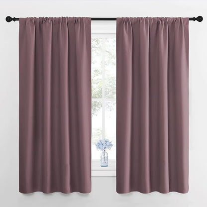 NICETOWN RV Blackout Curtains for Camper Windows, Dry Rose, Short Blackout by NICETOWN