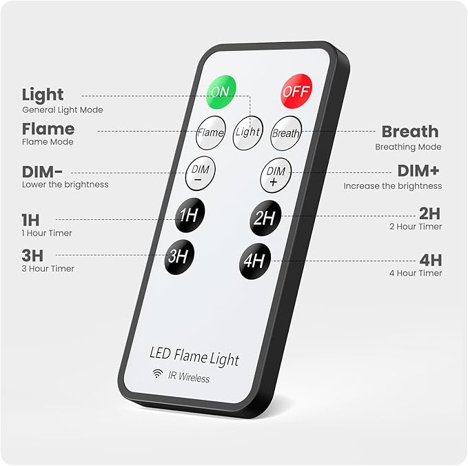 Hompavo 【Upgraded】 LED Flame Lights with Remote & Timer, 4-Mode Rechargeable Battery Operated Flameless Candles, Waterproof Pillar Flickering Lanterns for Bathroom Patio Wedding Halloween Home Decor