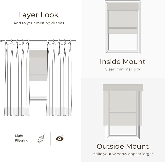 TWOPAGES Natural Woven Motorized Roman Shades, Custom Remote Control Bamboo - Image 8