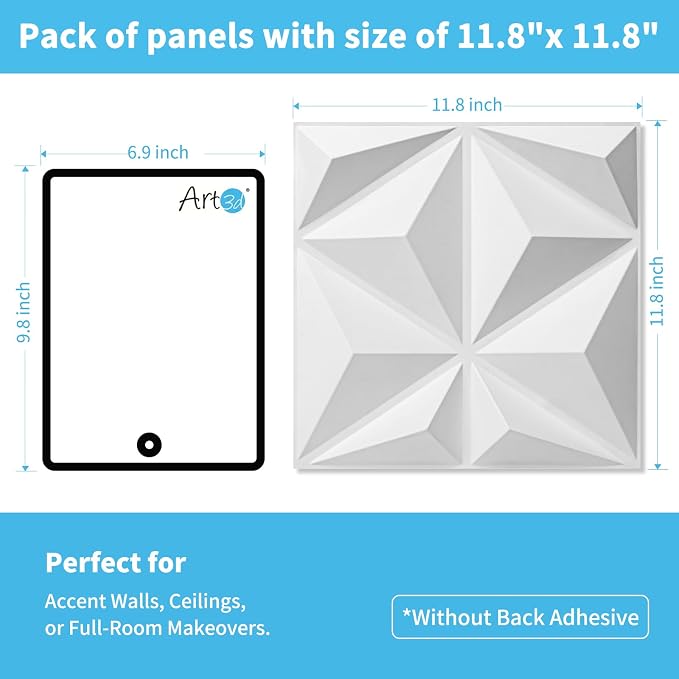 Art3d 100 Pack Decorative 3D Wall Panels, 97 Sq.Feet PVC Interior Wall Décor - Image 2
