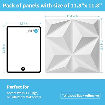 Art3d 100 Pack Decorative 3D Wall Panels, 97 Sq.Feet PVC Interior Wall Décor - Image 2