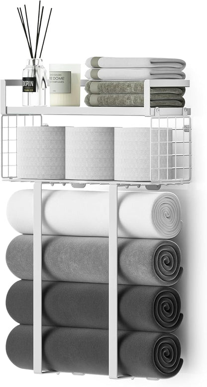 Towel Racks for Bathroom, Bathroom Shelf Over Toilet, Floating Shelves - Image 8