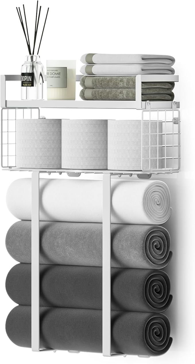 Towel Racks for Bathroom, Bathroom Shelf Over Toilet, Floating Shelves by XstydesDreamworks