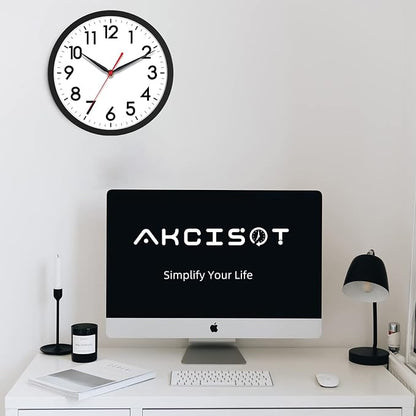 AKCISOT Wall Clock 10 Inch Silent Non-Ticking Modern Clocks Battery Operated - Image 6