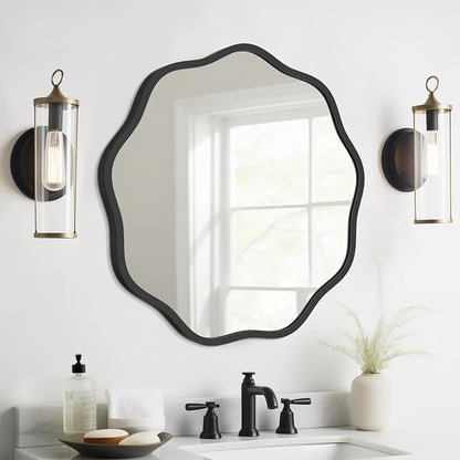 WallBeyond Round Wavy Mirror for Wall Decorative 20 inch, Modern Round Mirror by WallBeyond