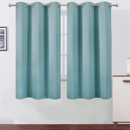 LEMOMO Blackout Curtains 42 x 63 inch/Stone Blue Curtains Set of 2 by Lemomo