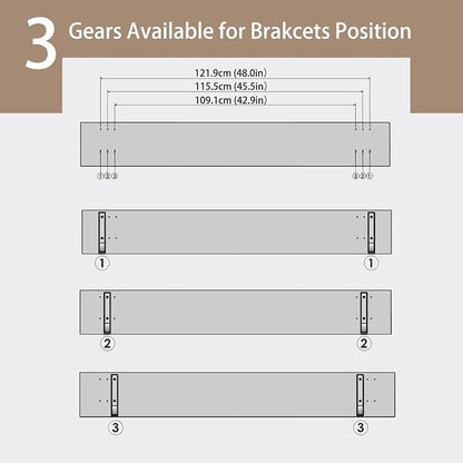 DINZI LVJ Long Wall Shelves, 55.1Inch Wall Mounted Shelves Set of 2, Extra - Image 4
