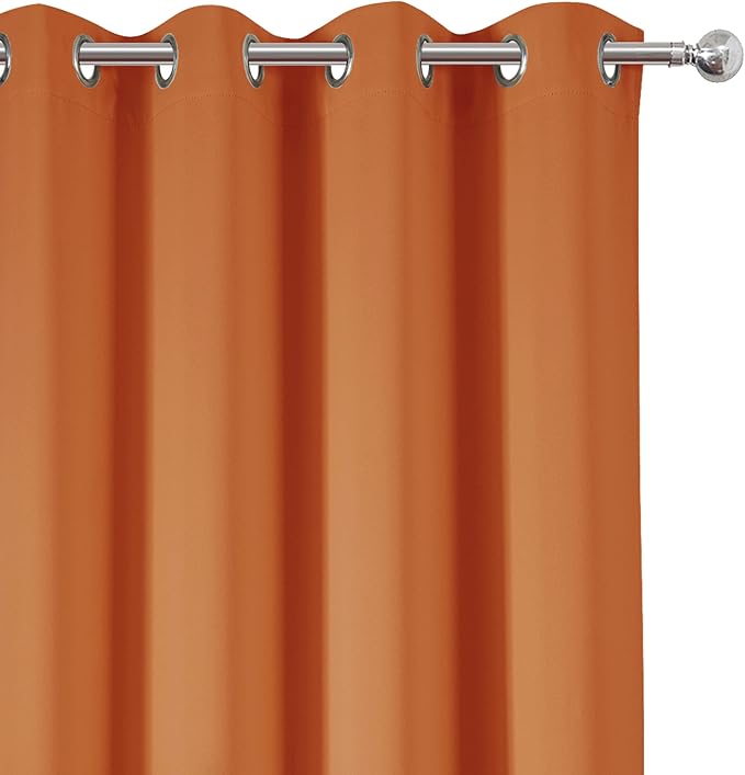 LEMOMO Blackout Curtains 52 x 84 inch/Orange Curtains Set of 2 Panels/Thermal - Image 6
