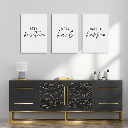GUBIYU Inspirational Wall Decor Stay Positive, Work Hard, Make it Happen Wall - Image 3