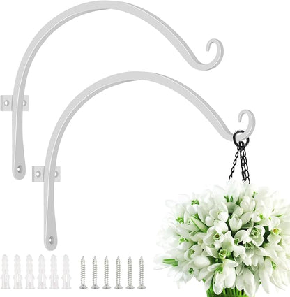 FEED GARDEN 2 Pack 12 Inch Hanging Plant Bracket Wall Hooks Decorative Plant - Image 7