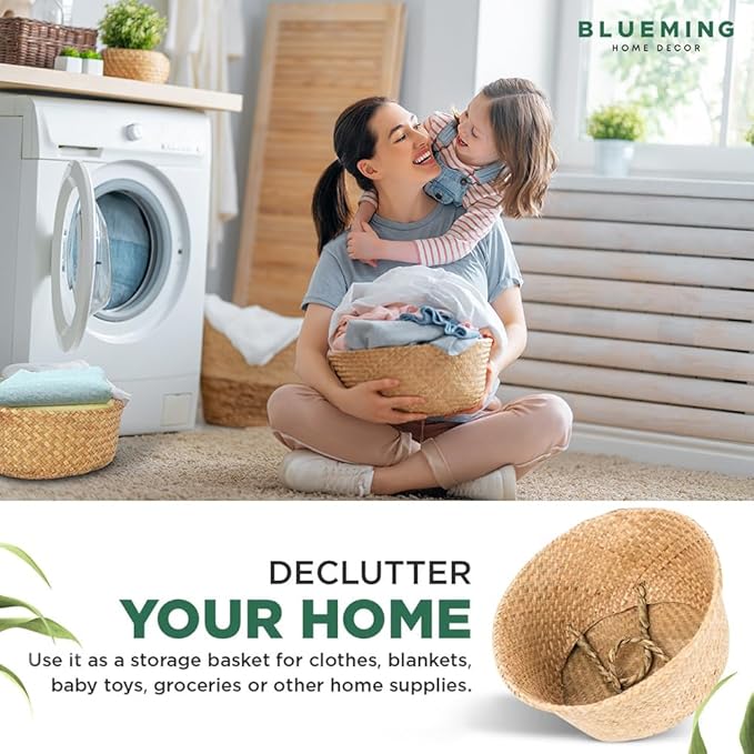 Plant Basket – Large Wicker Indoor Planter for Artificial Olive Tree Pot, 9-10 Inch Woven Baskets for Faux House Plants (Original, Large)