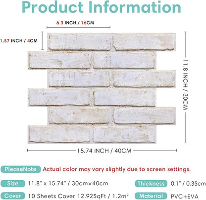 Commomy 3D Peel and Stick Brick, Ultralight Thin PVC Faux Brick Wall Panels - Image 5