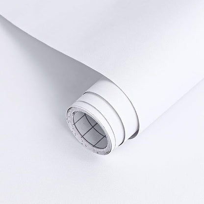 Arthome 17''x393'' White Contact Paper, Self Adhesive Wallpaper Waterproof PVC by ArthomeWALLDECOR
