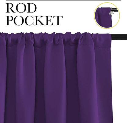 NICETOWN Blackout Curtains for Living Curtains, Royal Purple, 2 Panels - Image 2