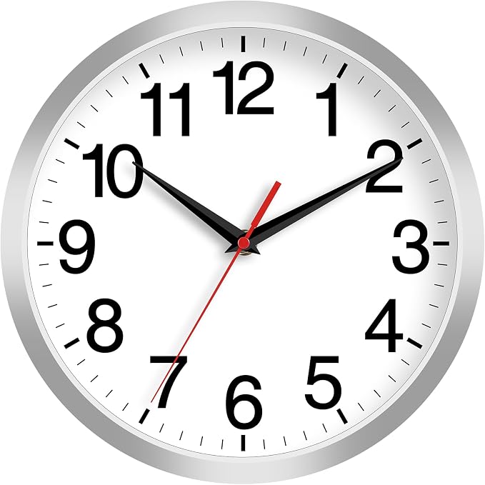 Rohioue 12 Inch Wall Clock Modern Battery Operated Silent Non Ticking Analog by RohioueWallClock