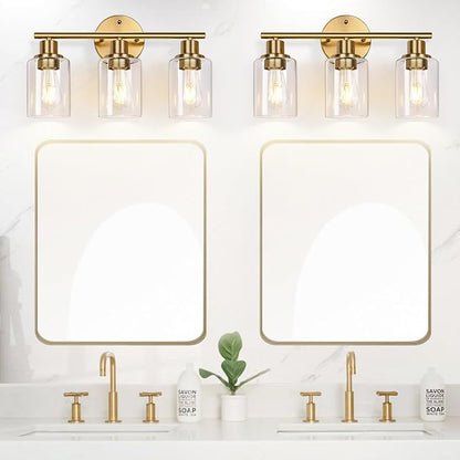 3-Light Gold Bathroom Light Fixtures, Modern Bathroom Vanity Light - Image 6