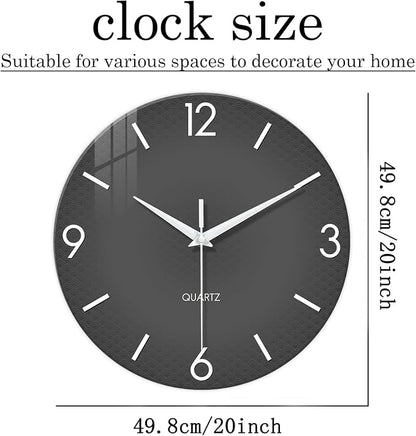 XFM Modern Wall Clock 20 Inch Large Grey Wall Clocks Battery Operated Gray - Image 6
