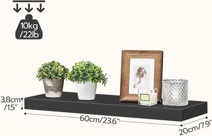 HOOBRO Floating Shelves for Wall, Wall Mounted Shelf Set of 2, 23.6" Hanging - Image 3