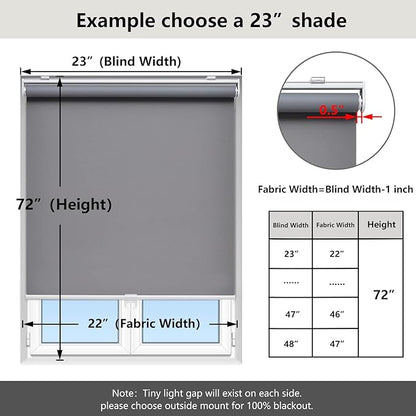 AOSKY Cordless Roller Shades Blackout Blinds - Image 5
