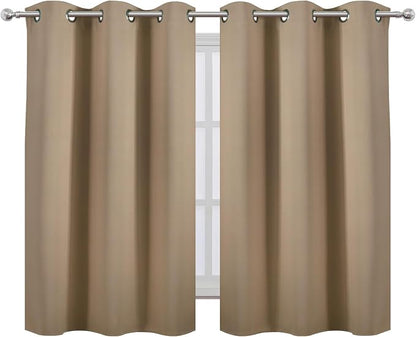 LEMOMO Natural Blackout Curtains 42 x 54 Inch Length Set of 2 Panels Grommet - Image 2