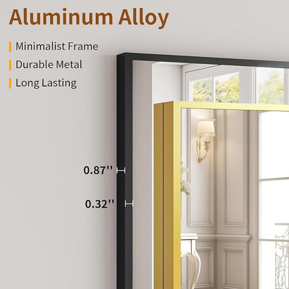 VooBang Mirror Full Length, Aluminum Alloy Frame Full Body Mirror, Standing - Image 4