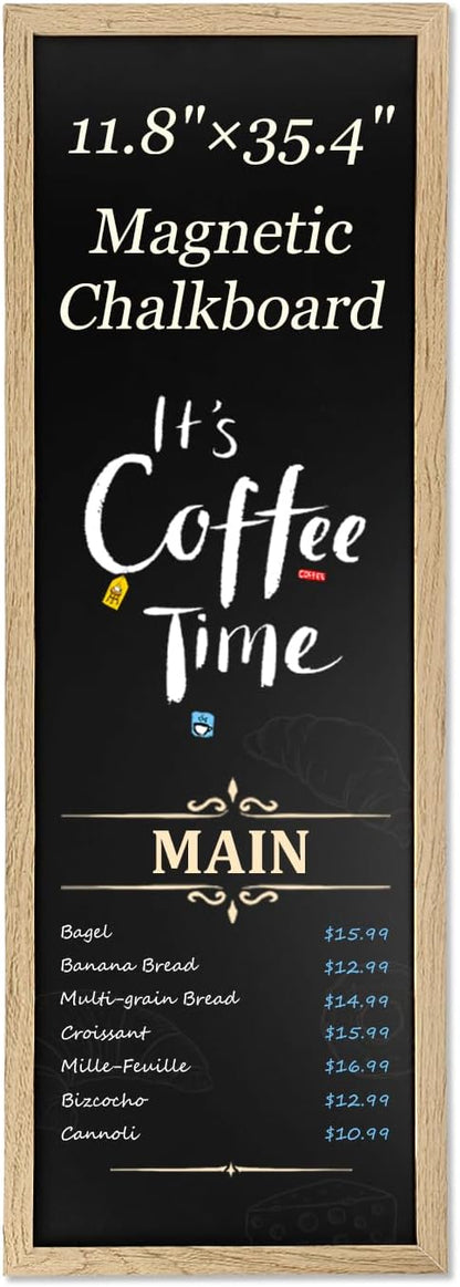 Magnetic Chalkboard for Wall, Long Chalk Board, Wall Hanging Menu for Restaurant by TORASO