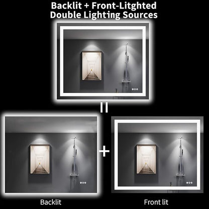 LOAAO 48"X40" LED Bathroom Mirror - Image 6