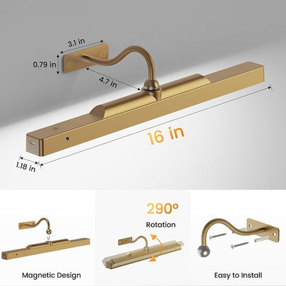 Picture Light Battery Rechargeable, 3 Color Modes and Dimmable Classic Art - Image 6