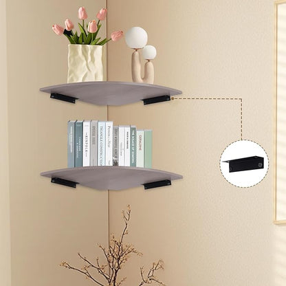 JJL Corner Wall Shelf, 12-Inch Sector Shelf - Image 4