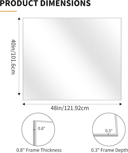 KOCUUY Silver Framed Mirror, HD Tempered Glass, Anti-Rust Brushed Silver Frame - Image 10