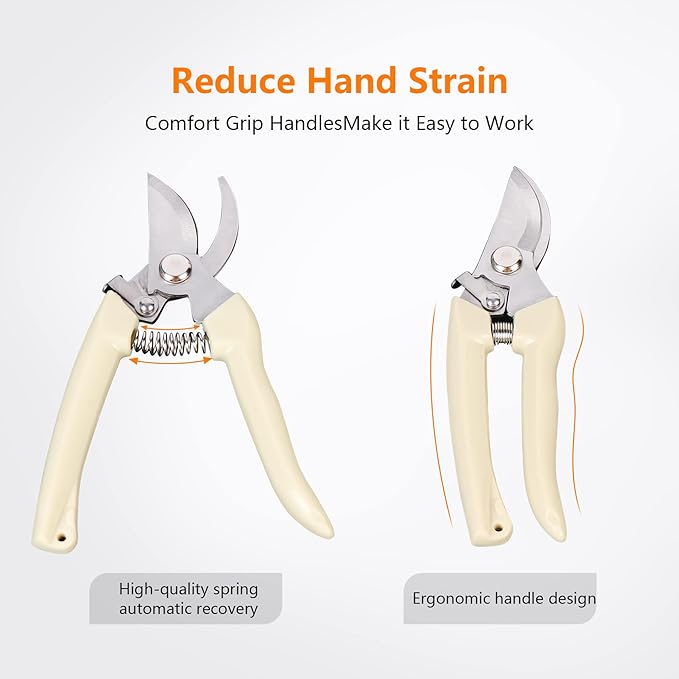 20 Pcs Garden Scissors for Plant, Tip Pruning Shears for Cutting Flowers, Trimming Plants, Bonsai and Fruits Picking (Bypass Blade Pruner)