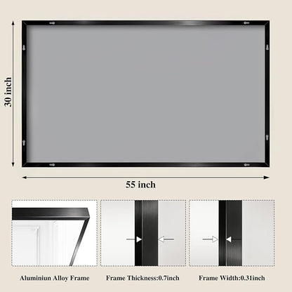 Koonmi Black Mirrors for Wall, 30x55 Inch Bathroom Mirror, Rectangular Wall - Image 2